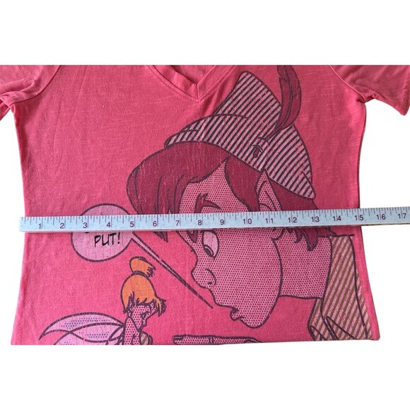 Disney Women’s Long Fitted T Shirt Peter Pan and Tinker Bell STAY PUT Size Large - Picture 8 of 16